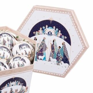 Bolas de Navidad Multicolor Polyfoam Reyes Magos 7,5 x 7,5 x 7,5 cm (14 Unidades)