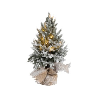 Sapin de Noël décoratif à led en plastique vert 20x20x45 cm