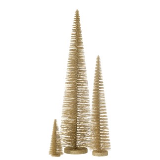 Albero di Natale artificiale in plastica dorata 15*15*61 cm
