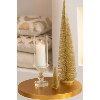 Árbol de Navidad artificial de plástico dorado 15*15*61 cm