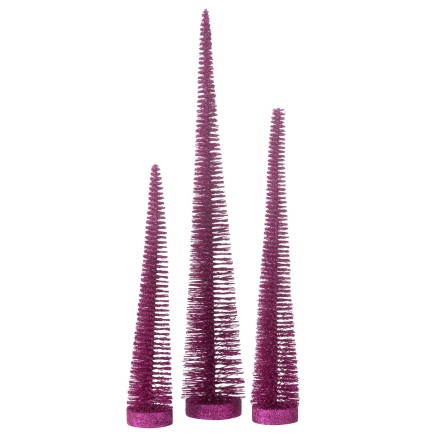 Sapin de Noël artificiel en plastique rose 10*10*41 cm