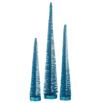 Sapin de Noël artificiel en plastique bleu 10*10*41 cm