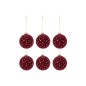 Boite de 6boules de Noël en verre Bordeaux 8x8x8 cm