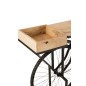 Console vélo en bois et métal noir 185x36x85.5 cm Console vélo en bois et métal noir 185x36x85.5 cm