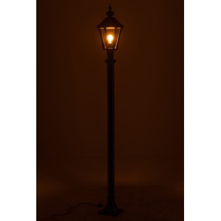 Lanterna alta da esterno in metallo nero 26*26*210 cm