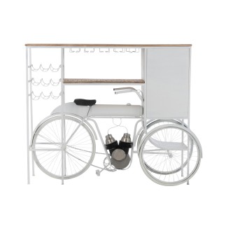 Barra en forma de bicicleta de metal blanco 173x64x119 cm