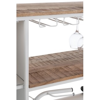 Barra en forma de bicicleta de metal blanco 173x64x119 cm