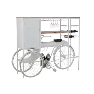 Barra en forma de bicicleta de metal blanco 173x64x119 cm