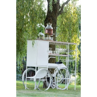 Barra en forma de bicicleta de metal blanco 173x64x119 cm