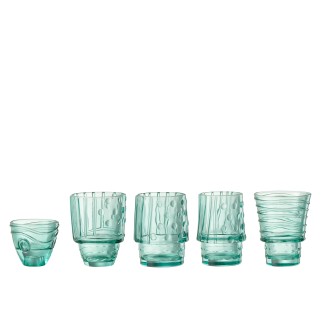 Vaso apilable en azul azur pez 9x9x36 cm