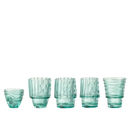 Vaso apilable en azul azur pez 9x9x36 cm