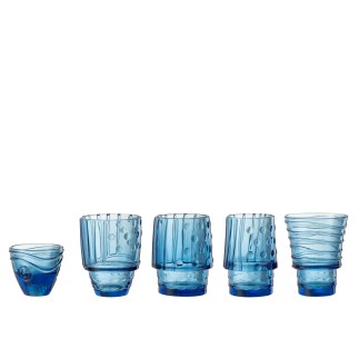 Verre empilable en poisson bleu 9x9x36 cm