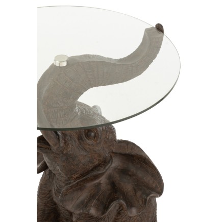 Tavolo di elefante in resina marrone 50,5x48x63 cm