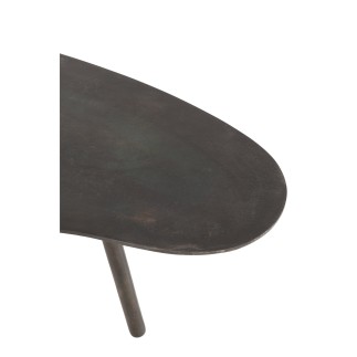 Mesa de centro de gota de aluminio negro 89x52.5x32 cm