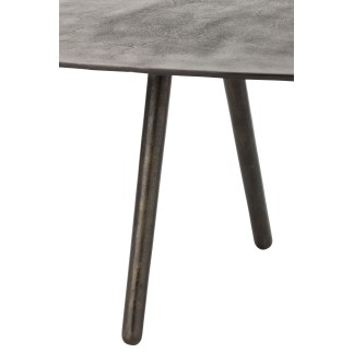 Table de salon goutte en aluminium noir 119x71.5x36 cm