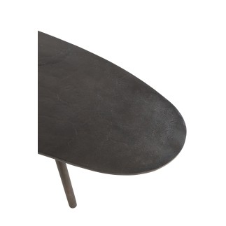 Table de salon goutte en aluminium noir 119x71.5x36 cm