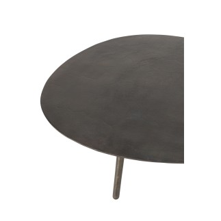 Table de salon goutte en aluminium noir 119x71.5x36 cm