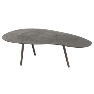Table de salon goutte en aluminium noir 119x71.5x36 cm