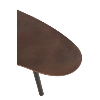 Mesa de centro de gota de aluminio negro 89x53x31.5 cm