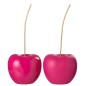 Set de 2 cerises brillant et mat en résine rose 24.5x21.5x54.5 cm