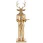 Cerf serveur avec plateau en polyrésine doré 72*59*194 cm