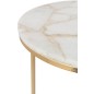 Set de 2 tables gigognes en pierre blanc et or 35.5x35.5x61 cm Set de 2 tables gigognes en pierre blanc et or 35.5x35.5x61 cm