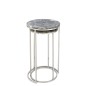 Set de 2 tables gigognes en pierre gris et or 35.5x35.5x61 cm Set de 2 tables gigognes en pierre gris et or 35.5x35.5x61 cm