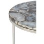 Set de 2 tables gigognes en pierre gris et or 35.5x35.5x61 cm Set de 2 tables gigognes en pierre gris et or 35.5x35.5x61 cm