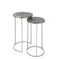 Set de 2 tables gigognes en pierre gris et or 35.5x35.5x61 cm Set de 2 tables gigognes en pierre gris et or 35.5x35.5x61 cm