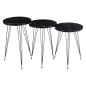 S/3 TABLES MDF/METAL NOIR