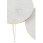 Set de 3 tables de salon en bois blanc et doré H48 à 56 cm Set de 3 tables de salon en bois blanc et doré H48 à 56 cm