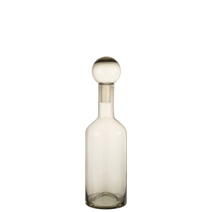 Botella decorativa de vidrio gris 15.5x15.5x55.5 cm