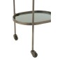 Carrito ovalado de 2 niveles de vidrio en metal gris 74x42x84cm Carrito ovalado de 2 niveles de vidrio en metal gris 74x42x84cm
