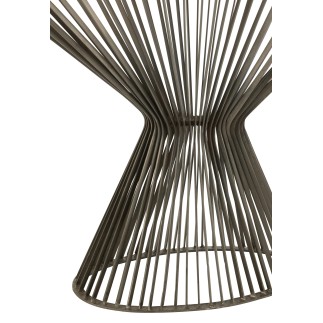 Console ovale en verre et métal gris 121x37x79 cm