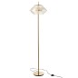 Candeeiro de pé em vidro e metal dourado 36x36x154 cm