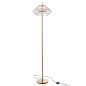 Candeeiro de pé em vidro e metal dourado 36x36x154 cm