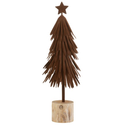 Árbol de Navidad decorativo con base de metal marrón de 39x12x12 cm