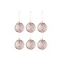 Boite de 6boules de Noël en verre rose 8x8x8 cm