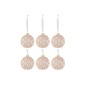 Boite de 6boules de Noël en verre rose 8x8x8 cm Boite de 6boules de Noël en verre rose 8x8x8 cm