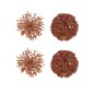 Boite de 4 boules de Noël en Plastique orange 10x10x10cm