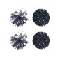 Boite de 4 boules de Noël en plastique bleu 10x10x10 cm