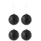 Boite de 4boules de Noël en verre noir 10x10x10 cm Boite de 4boules de Noël en verre noir 10x10x10 cm
