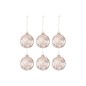 Boite de 6boules de Noël en verre rose 8x8x8 cm Boite de 6boules de Noël en verre rose 8x8x8 cm