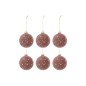 Boite de 6boules de Noël en verre rose 8x8x8 cm Boite de 6boules de Noël en verre rose 8x8x8 cm