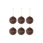 Boite de 6boules de Noël en verre marron 8x8x8 cm Boite de 6boules de Noël en verre marron 8x8x8 cm
