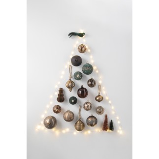 Boite de 4boules de Noël en verre marron 10x10x10 cm