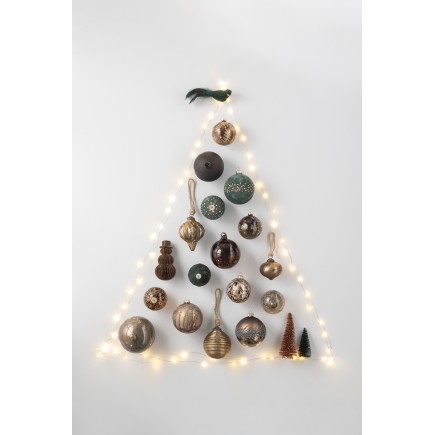Boite de 4boules de Noël en verre marron 10x10x10 cm