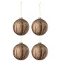 Boite de 4boules de Noël en verre marron 10x10x10 cm Boite de 4boules de Noël en verre marron 10x10x10 cm