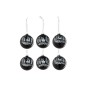 Boite de 6 boules de Noël en verre noir 8x8x8 cm