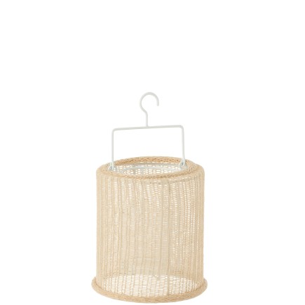 Lanterna sospesa in poliestere beige 18x18x21 cm